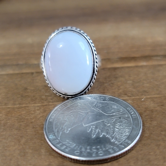 Native Calcite Gemstone Ring Size 6 925 Silver Jewelry Western Bohemian Boho - Picture 2 of 5